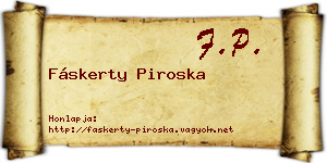 Fáskerty Piroska névjegykártya