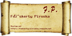 Fáskerty Piroska névjegykártya